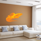 Orange flaming shark wall sticker with stylized fin and tail