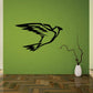 Flying crow wall decal, black silhouette