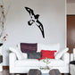 Flying shore bird vinyl decal, black silhouette