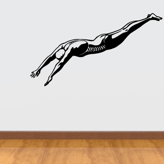 Image of Swimmer Diving into Pool Decal