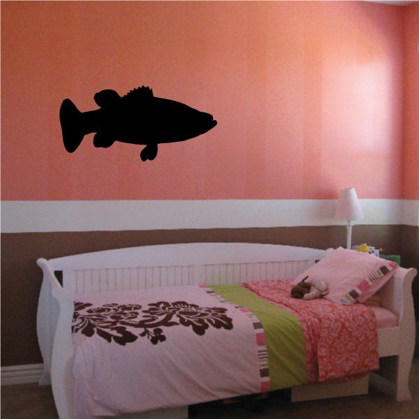 Image of Swimming Bass Fish Silhouette Decal