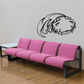 Black outline swimming dinosaur decal with open mouth and curled tail fin