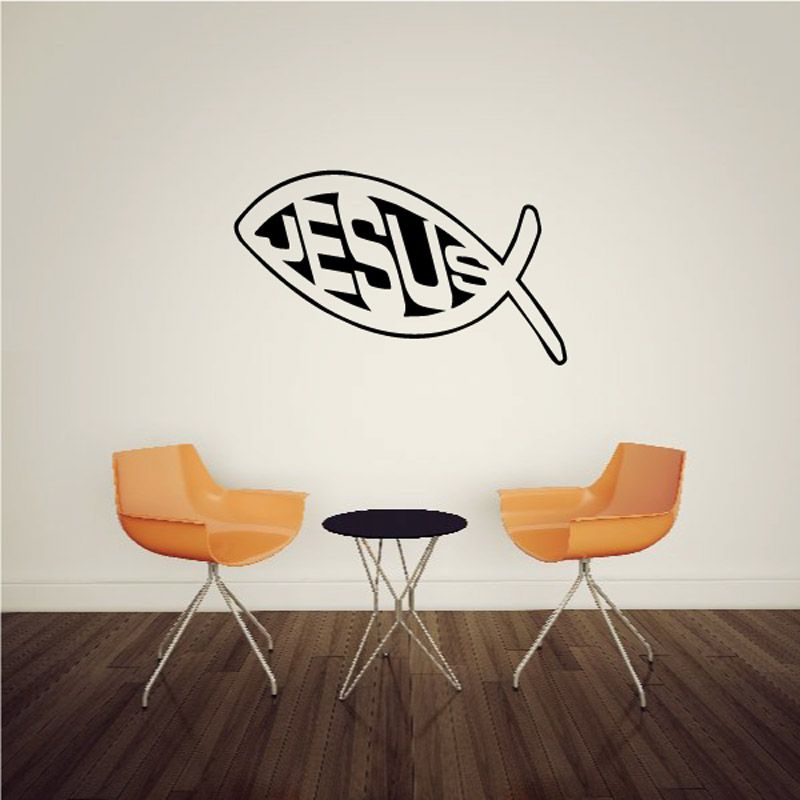 Image of Swimming Jesus Fish Decal