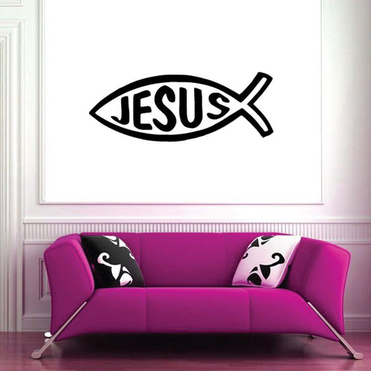 Image of Swimming Jesus Fish Decal