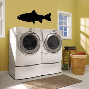 Fish shape wall decal with black silhouette