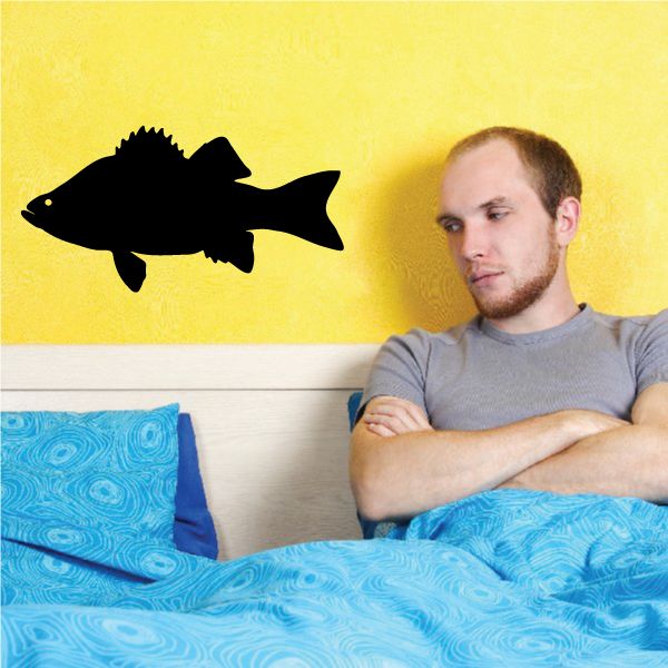 Fish wall decal of a swimming dark perch silhouette