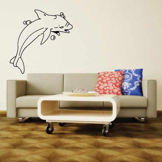 Image of Swimming with Bubbles Dolphin Decal