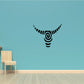 Swirl bull head decal, black spiral horns with central swirl, wall sticker