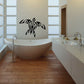 Sea turtle decal with swirling fin pattern, black vinyl wall sticker