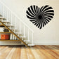 Heart-shaped swirl wall decal, black and white