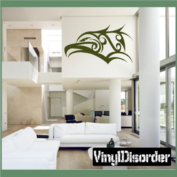 Image of Swirl Style Eagle Head Decal