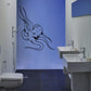 Octopus tentacle wall decal with black line art, swirling tentacles