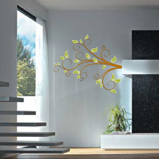 Image of Swirl Tree Branch Printed Die Cut Decal