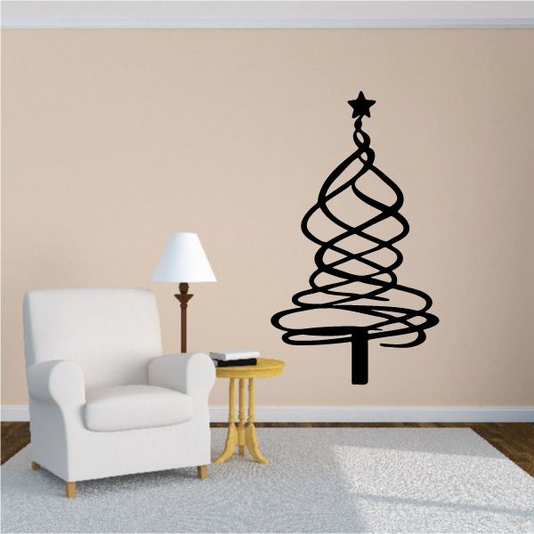 Image of Swirled Christmas Tree Decal