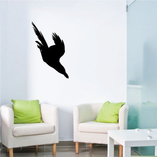 Image of Swooping Crow Silhouette Decal