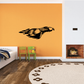 Swooping fire eagle wall decal in black and yellow, bird wings spread