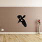 Swooping magpie bird wall decal, black silhouette