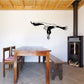 Swooping vulture wall decal in black line art
