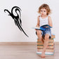 Swan decal sticker, black silhouette with flowing swoosh line