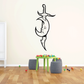 Sword and moon wall decal with ornate dagger and crescent moon, black outline