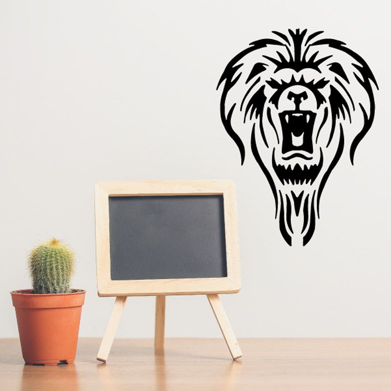 Image of Symmetrical Lion Head Decal