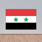 Syria flag sticker: red, white, black stripes with two green stars