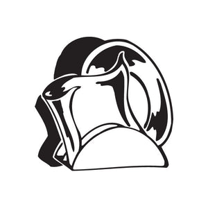 Taco plate decal with black-and-white animal graphic