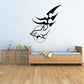 Dolphin tail blade decal wall sticker, black dolphin tail and fin graphic