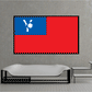 Rectangular Taiwan flag sticker with blue top-left and white sun on red background