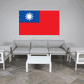 Taiwan flag sticker with blue top-left and white sun on red background