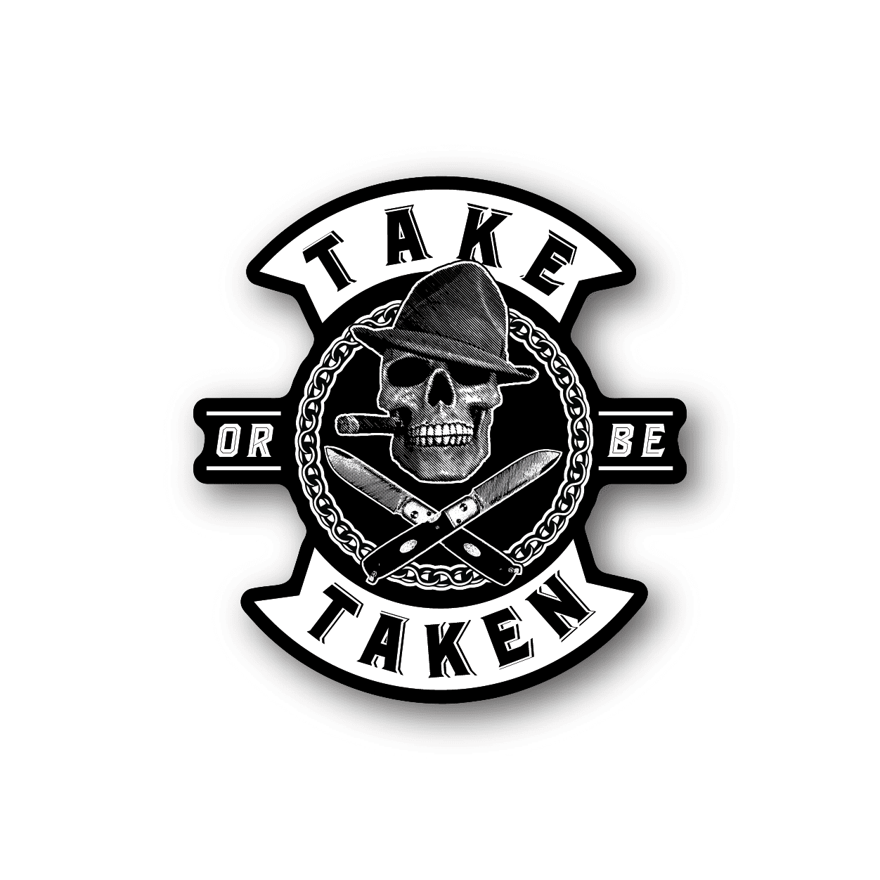 Image of Take or Be Taken Skull Sticker