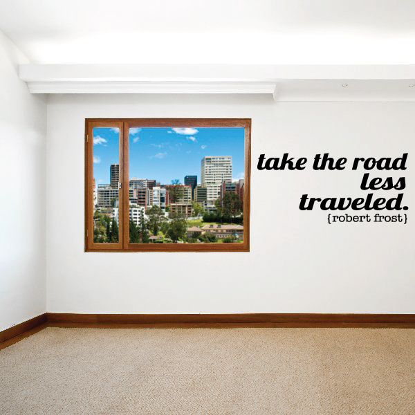 Image of Take The Road Less Traveled Robert Frost Decal