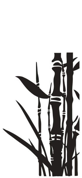 Tall Asian Bamboo with Leaves Kit - Wall Decals