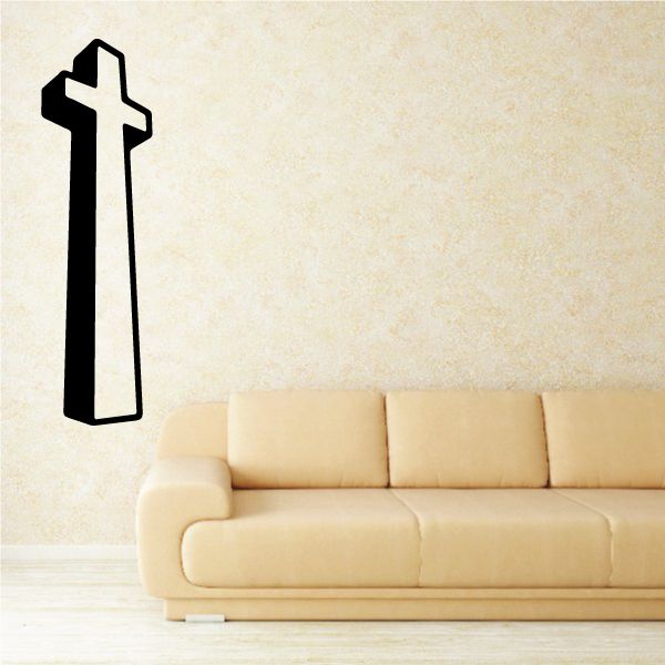 Image of Tall Outlined Cross Decal