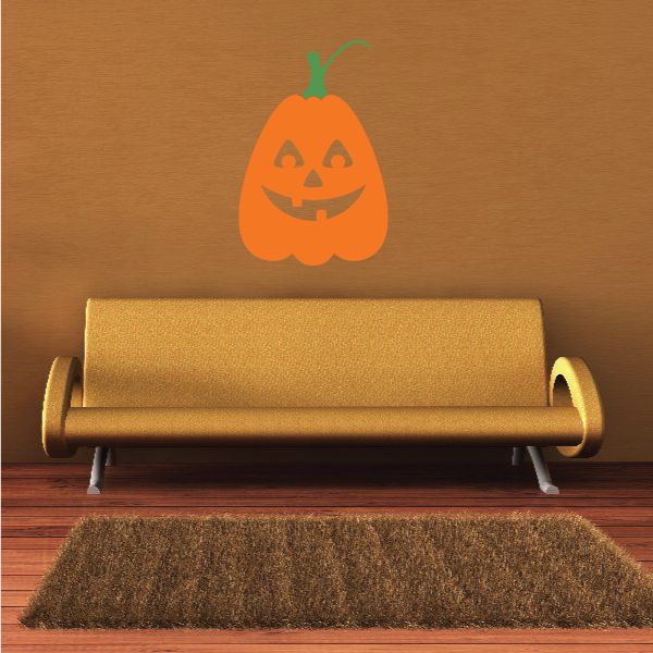 Image of Tall Smiling Jack-o-Lantern Printed Die Cut Decal