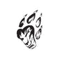 Black wolf head print decal, distressed die-cut