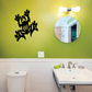 Black frog tattoo wall decal with raised-legs design