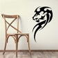 Black tribal panther head wall decal with flowing tattoo-style lines
