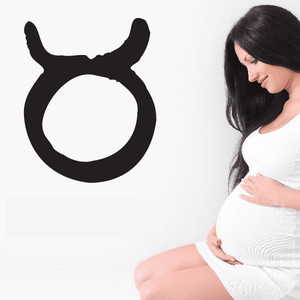 Brushed Taurus zodiac symbol decal, matte black circular design