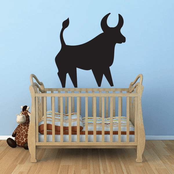 Simple bull decal with black silhouette of a Taurus-style charging bull