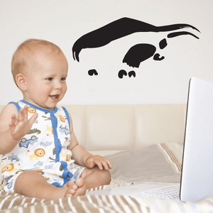 Bull wall decal with black artistic bull silhouette and legs, seamless design