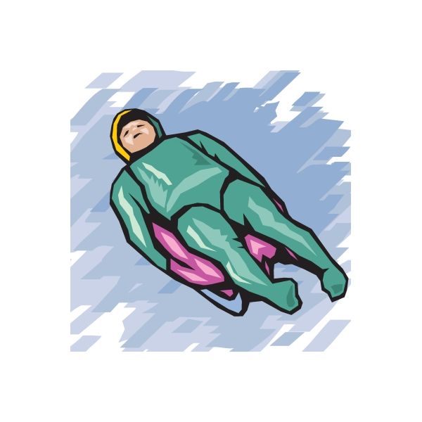 Image of Teal Luge Rider Sticker