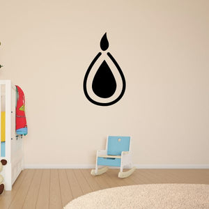 Teardrop candle decal with black flame and teardrop outline