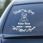 Custom memorial teddy bear car decal with script text and bear graphic