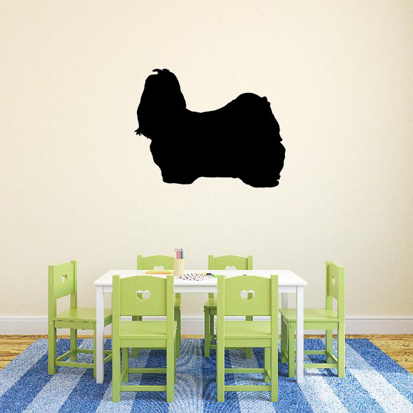 Teddy dog decal, black dog silhouette