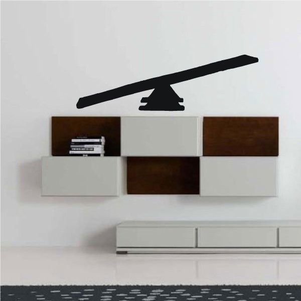 Teeter totter obstacle wall decal, black seesaw graphic