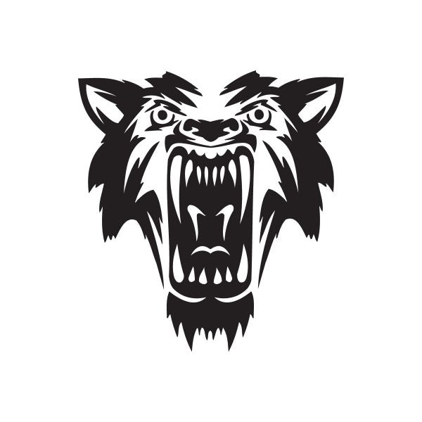 Image of Teeth Showing Wolf Head Decal