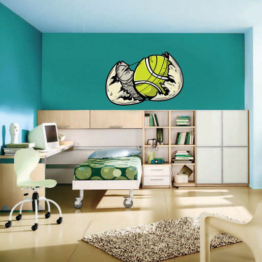 Image of Tennis Ball Egg Wall Decal - Vinyl Car Sticker - Uscolor009