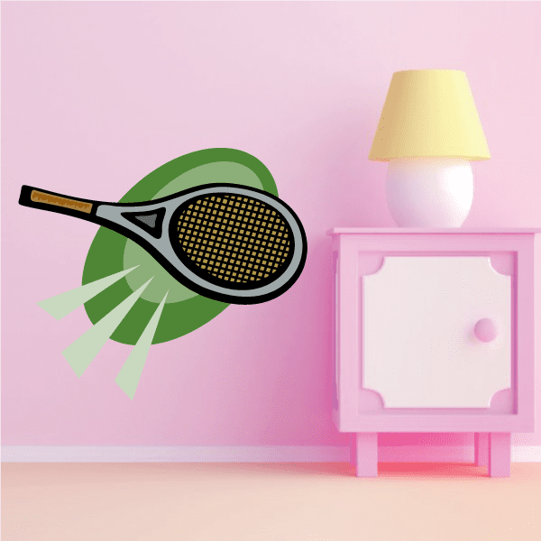Image of Tennis Racquet Wall Decal - Vinyl Sticker - Car Sticker - Die Cut Sticker - CDSCOLOR022