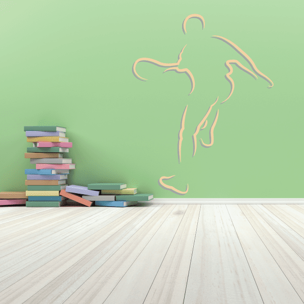 Tennis wall decal vinyl sticker with outline of tennis player